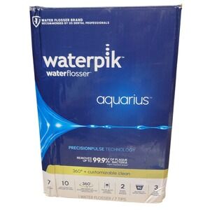 Waterpik Aquarius Water Flosser Black WP-662 Countertop Oral Irrigator
 7 Tips